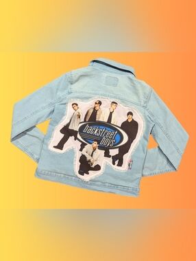 Handmade, Upcycled Backstreet Boys Denim Jacket Size 14-16 Years Old, Size S